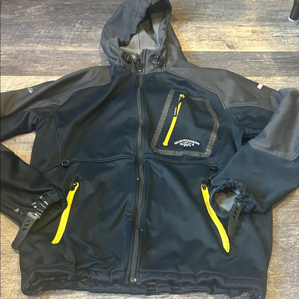 Cabelas guidewear Black and Yellow Performance Jacket size Large